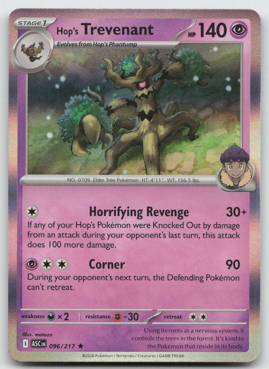 Hop's Trevenant - Rare Holo ME: Ascended Heroes 096/217 NM