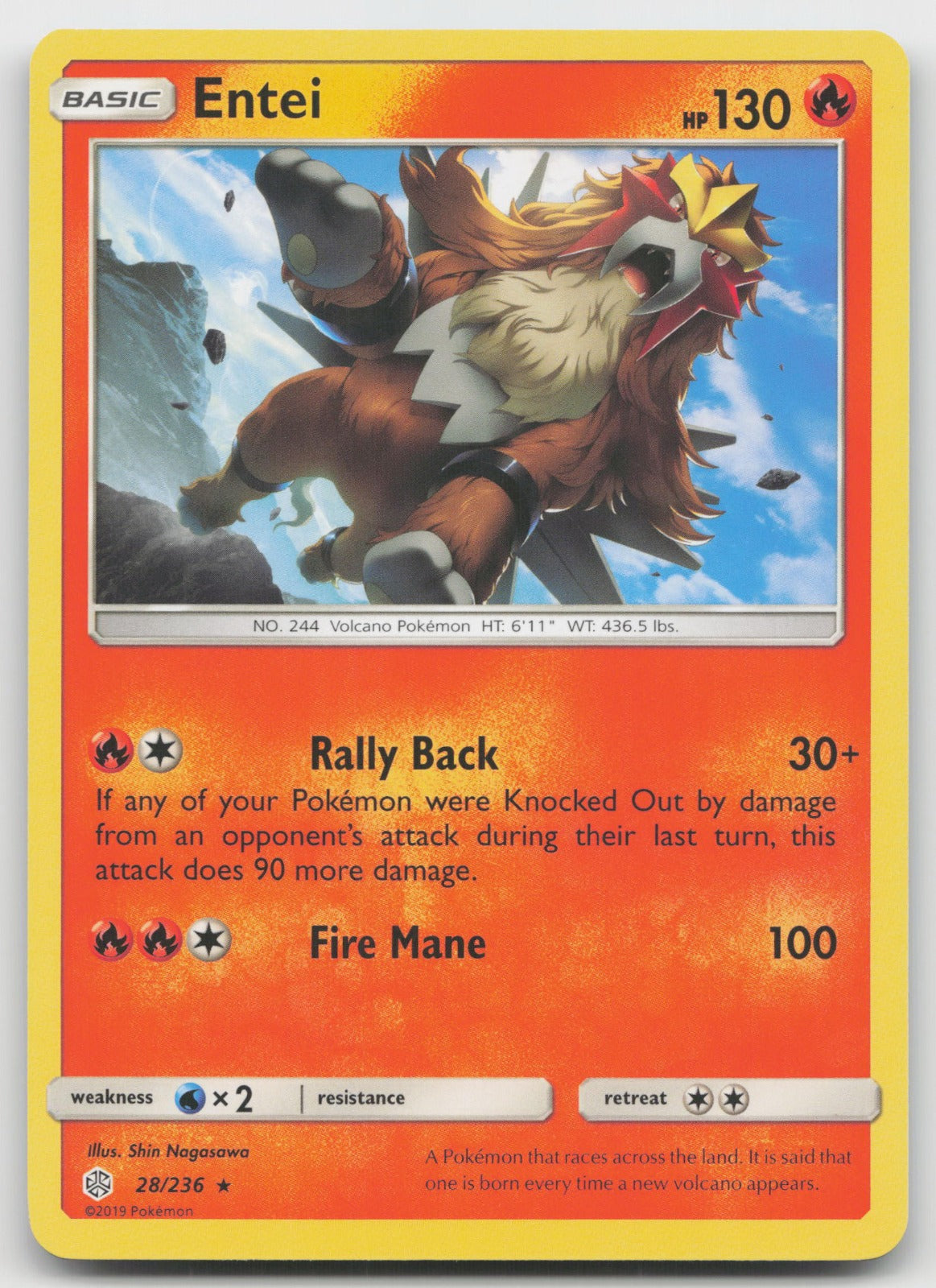 Entei Rare SM - Cosmic Eclipse 28/236 NM
