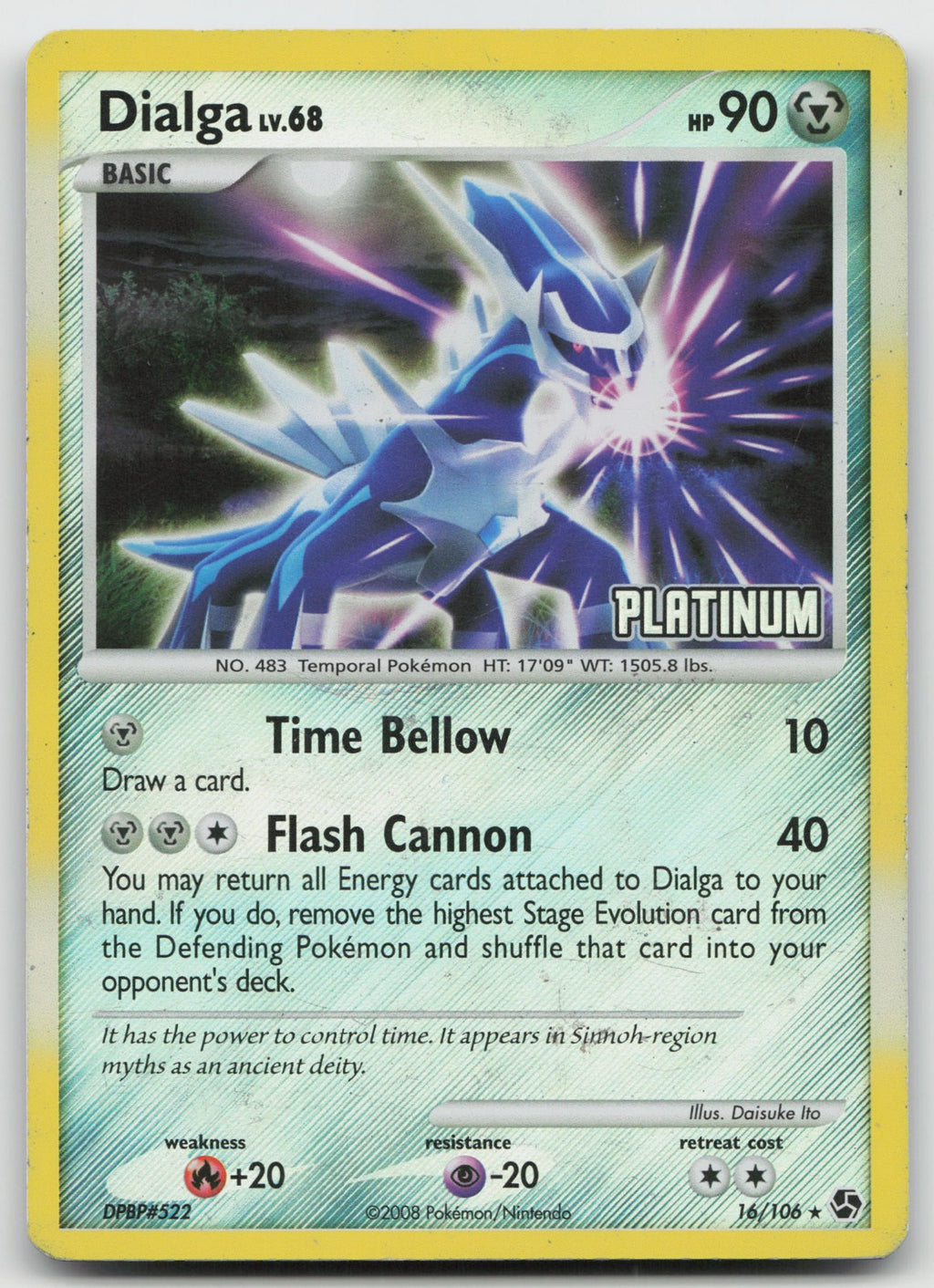 Dialga [Platinum] Reverse Holo Stamped Burger King Promos 16/106 HP