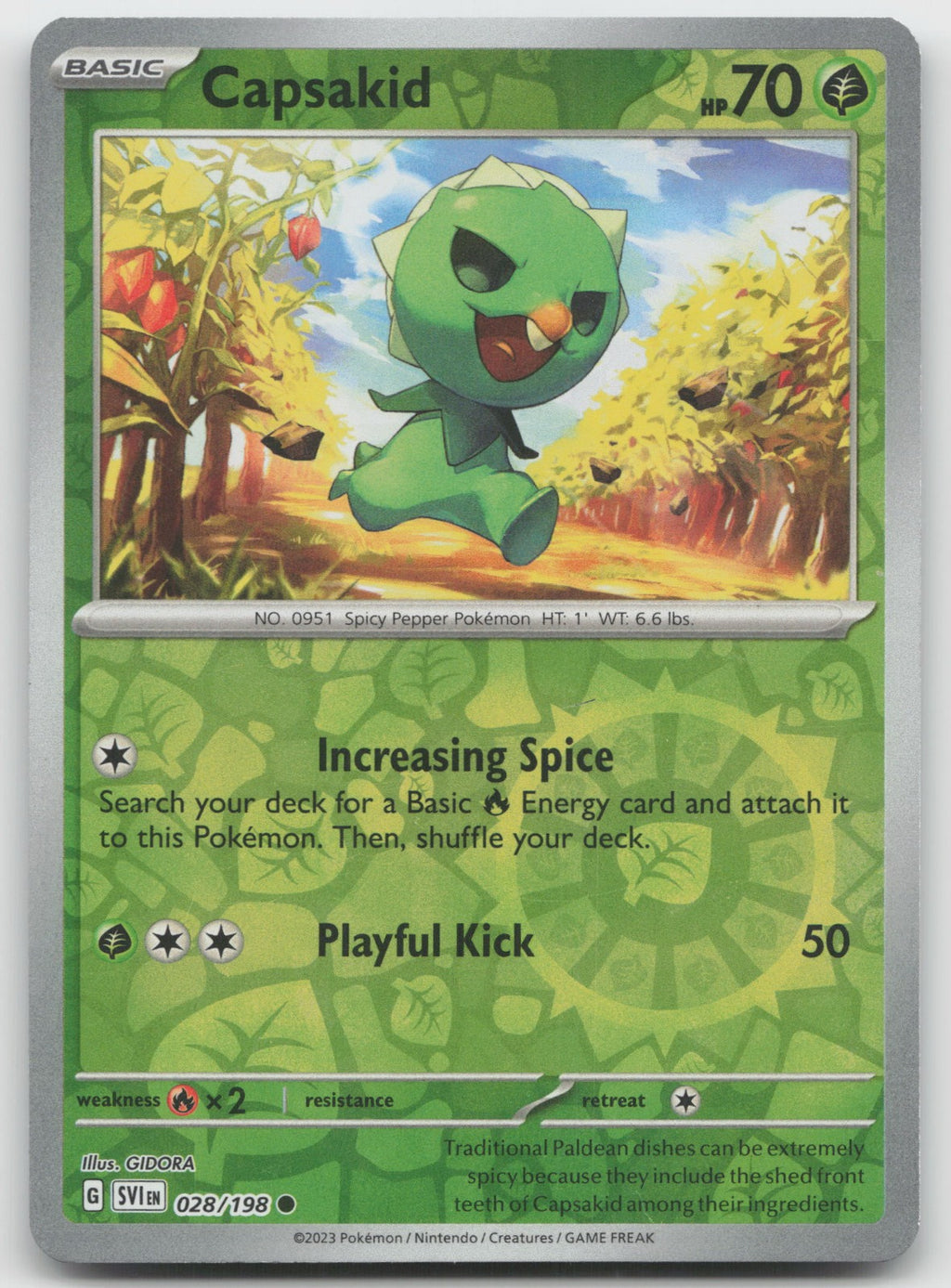 Capsakid Reverse Holo Common SV01: Scarlet & Violet Base Set 028/198 NM