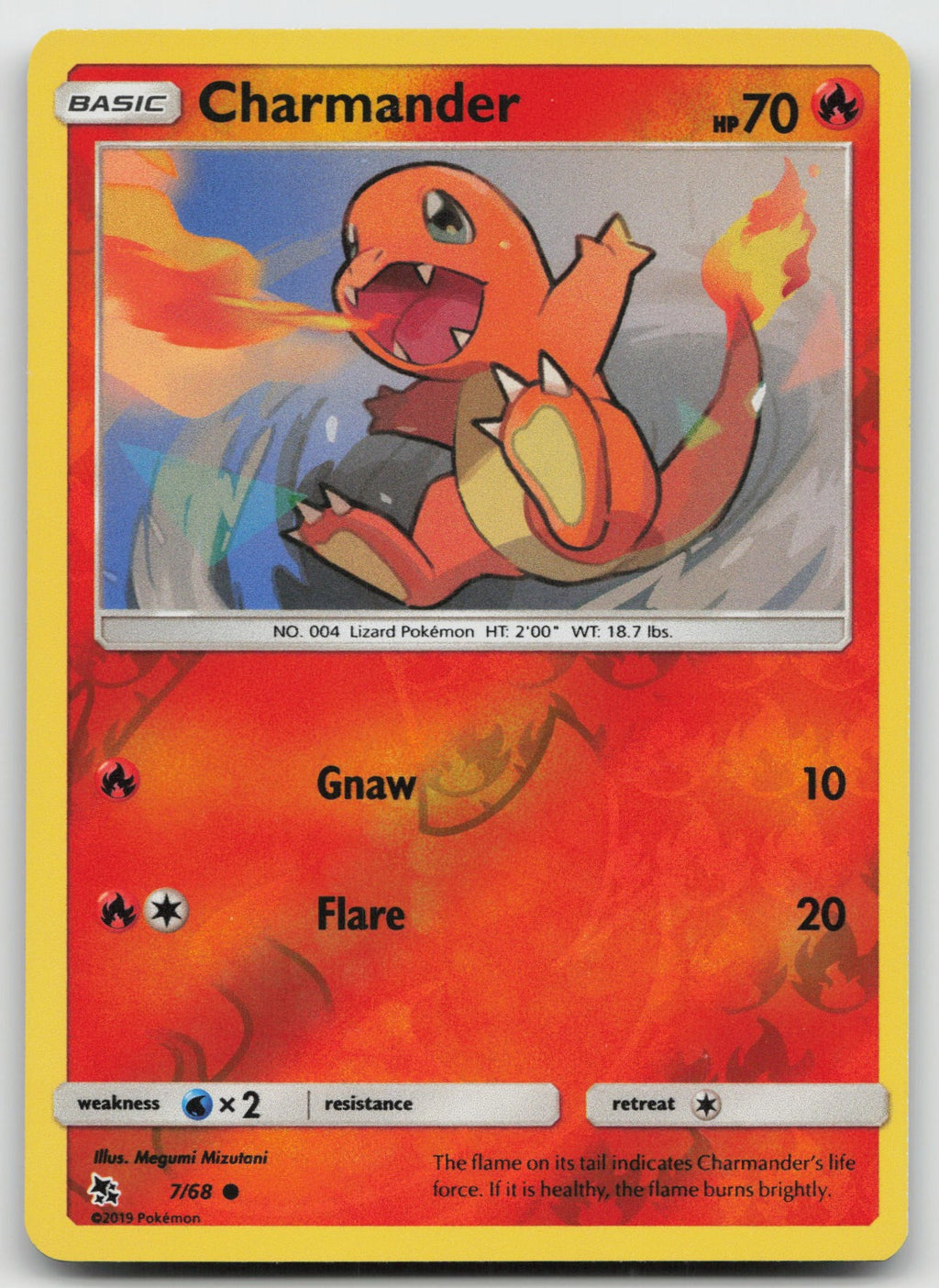Charmander Reverse Holo Common Hidden Fates 7/68 NM