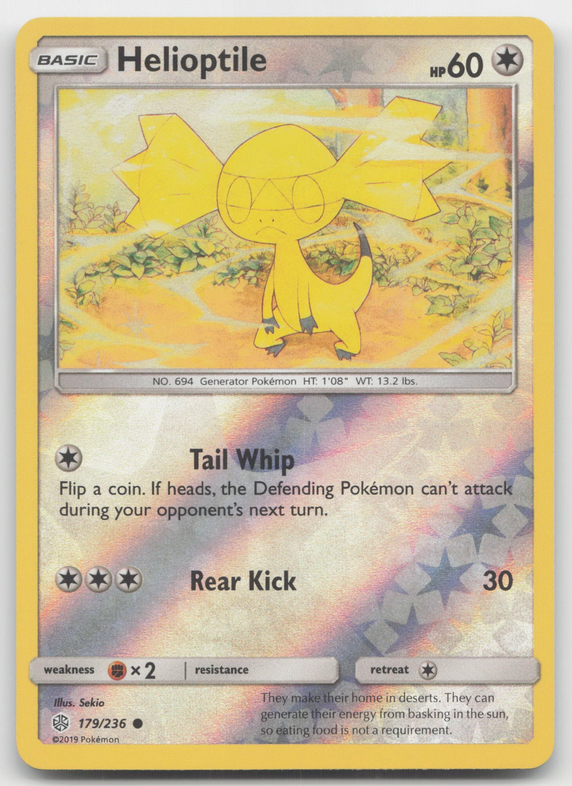 Helioptile Reverse Holo Common SM - Cosmic Eclipse 179/236 NM