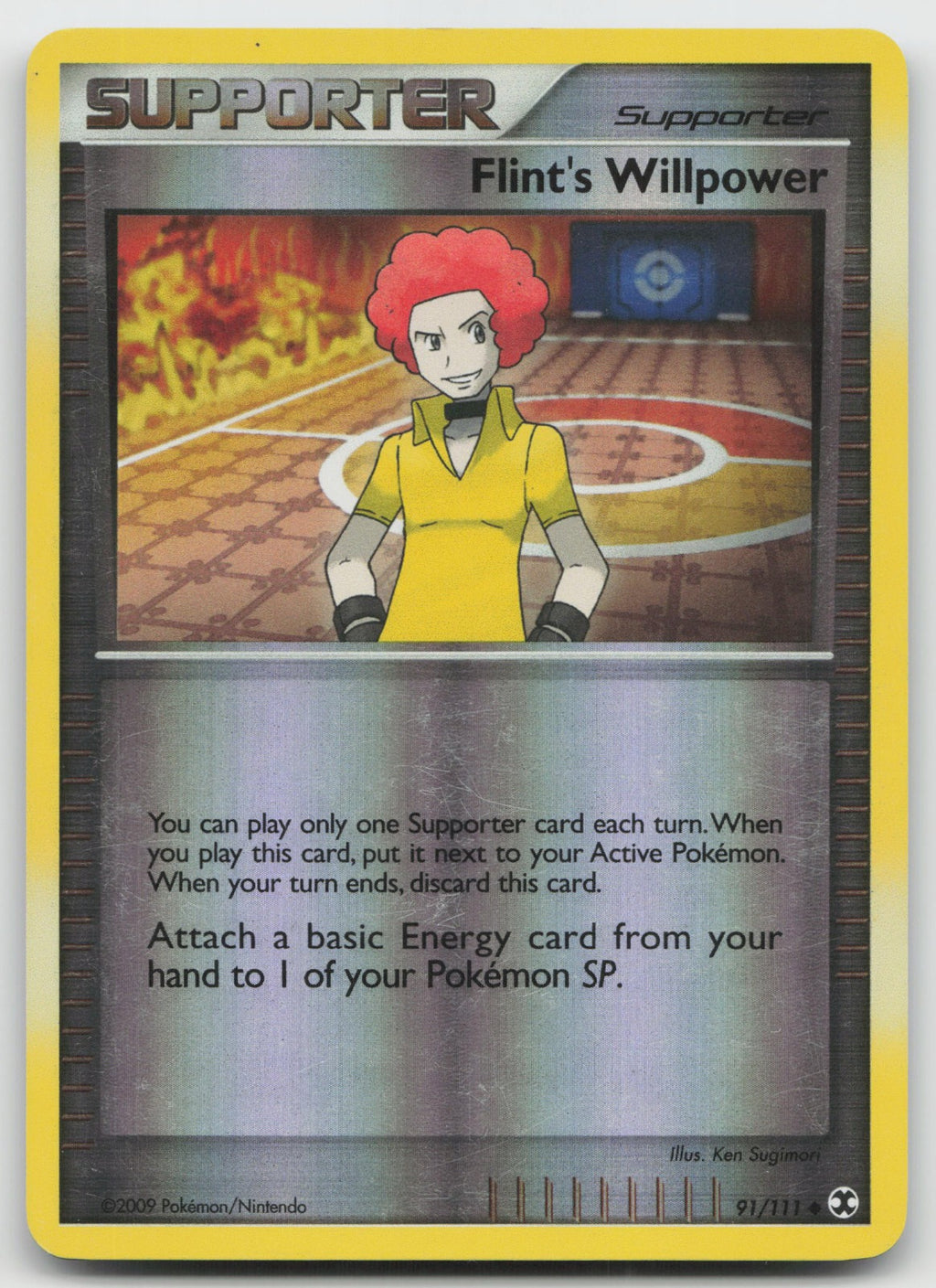 Flint's Willpower Uncommon Reverse Holo Rising Rivals 91/111 MP