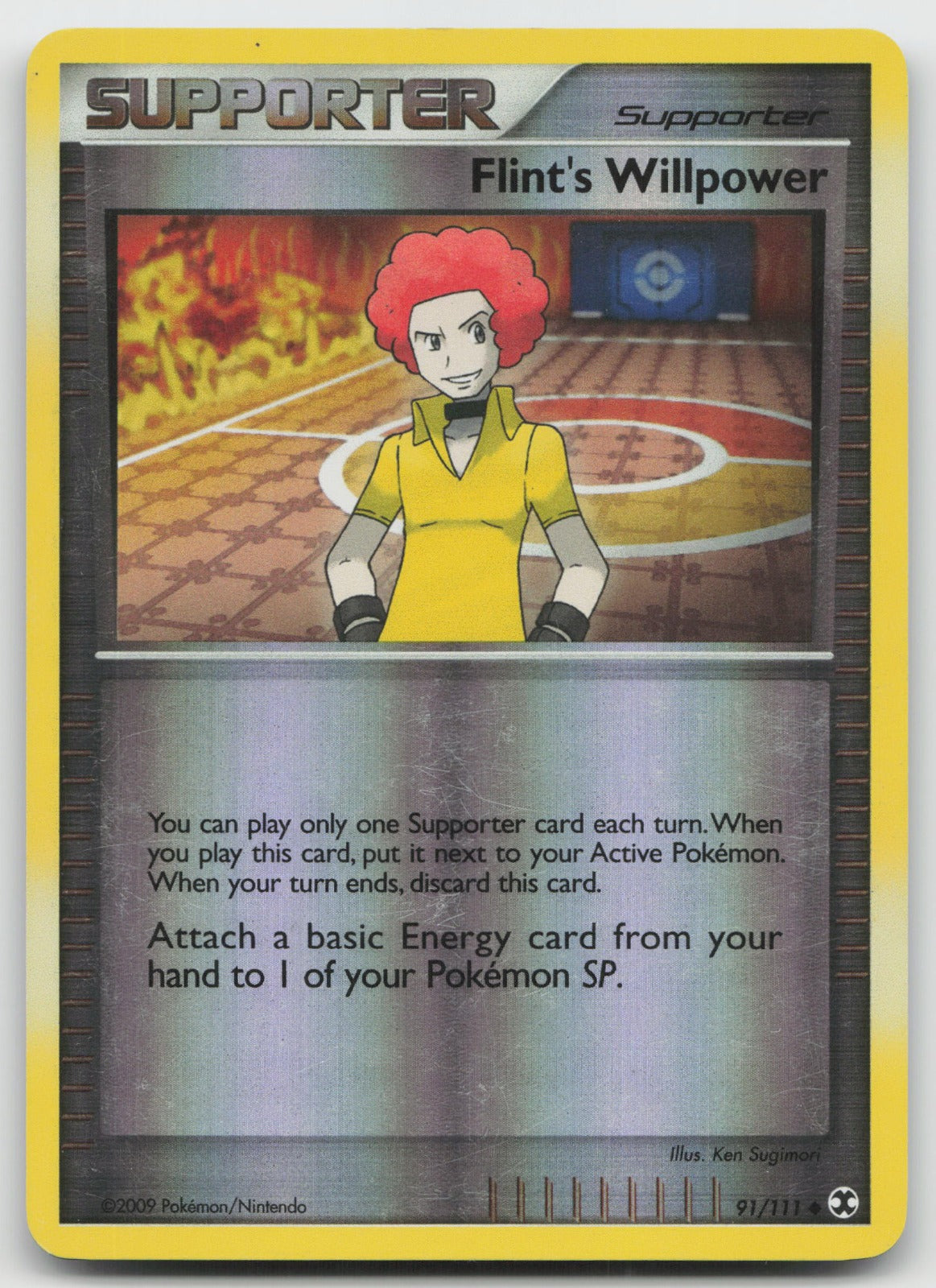 Flint's Willpower Uncommon Reverse Holo Rising Rivals 91/111 MP