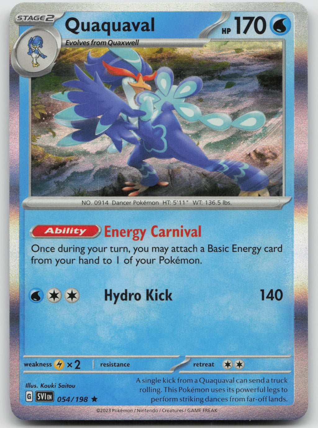 Quaquaval Holo Rare SV01: Scarlet & Violet Base Set 054/198 NM