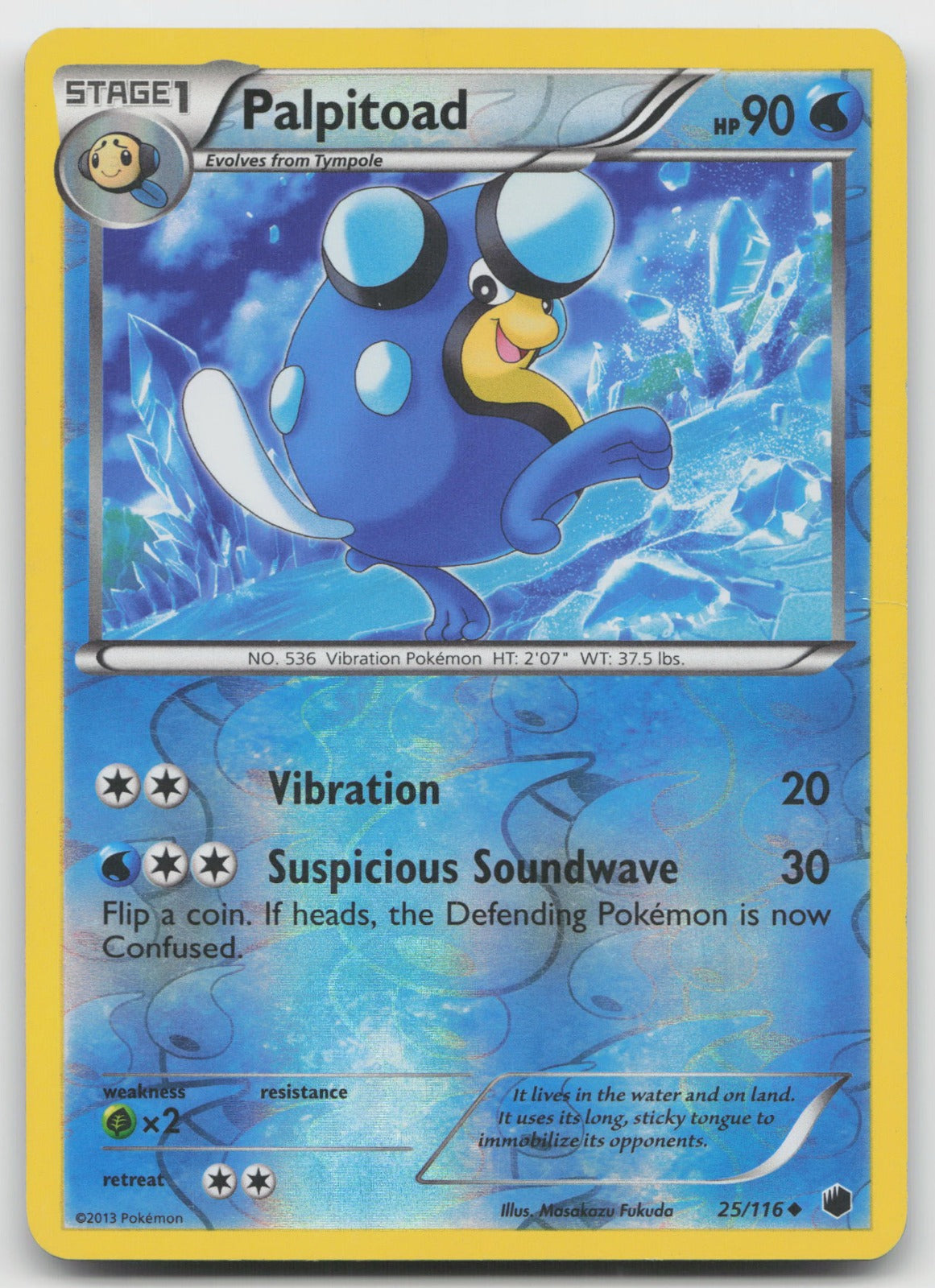 Palpitoad Uncommon Reverse Holo Plasma Freeze 25/116 DMG