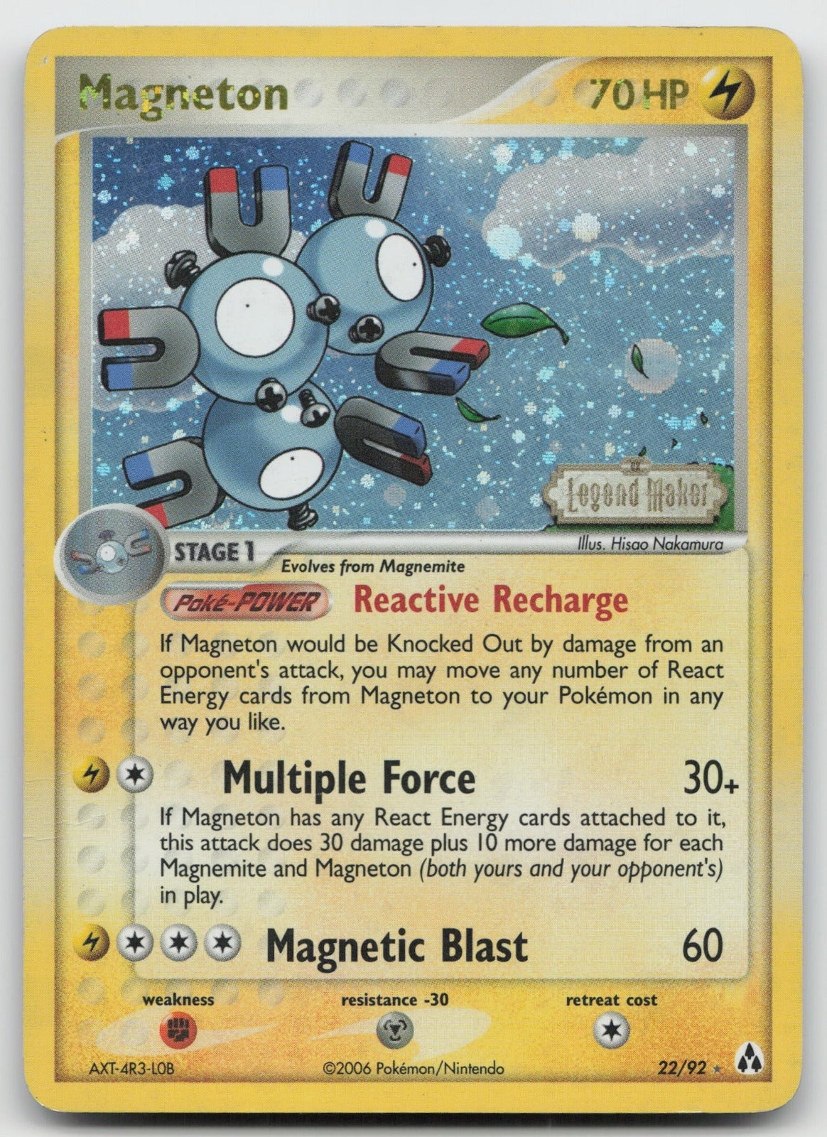 Magneton Reverse Holo Rare EX Legend Maker 22/92 HP