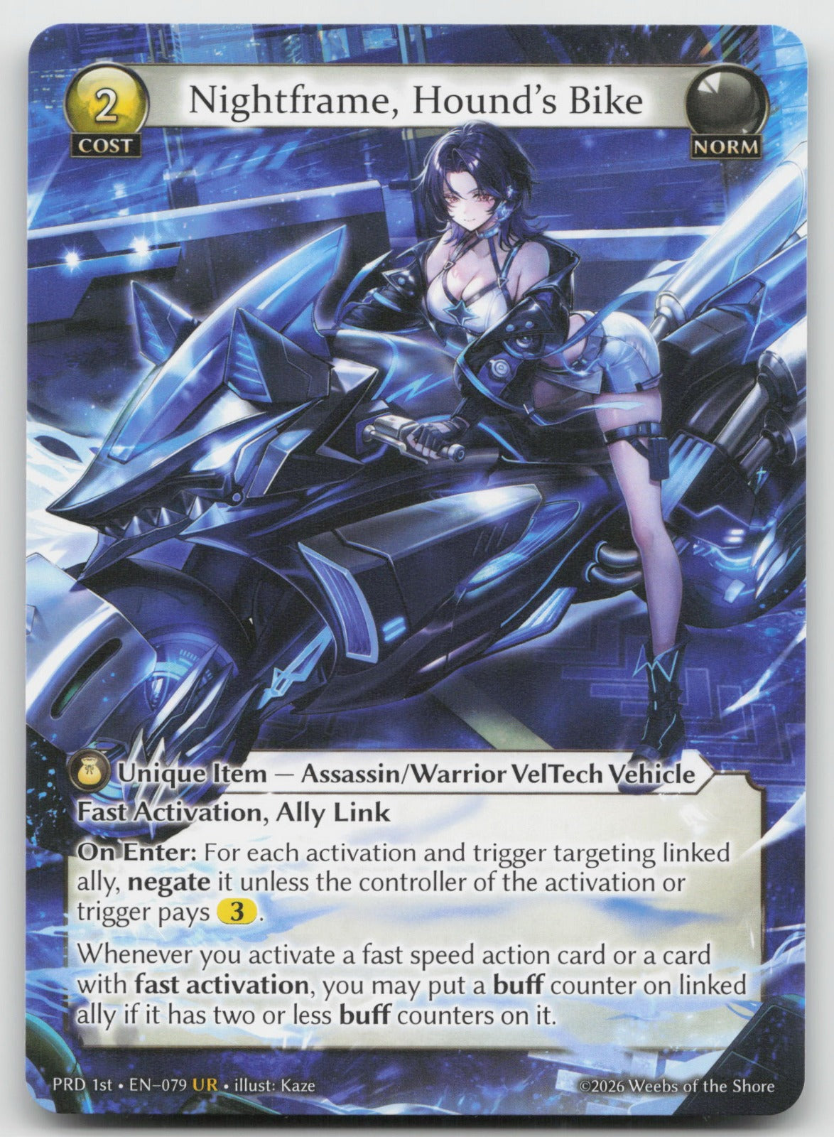 Nightframe, Hound's Bike (UR) Ultra Rare .asphodel/paradise 079 NM