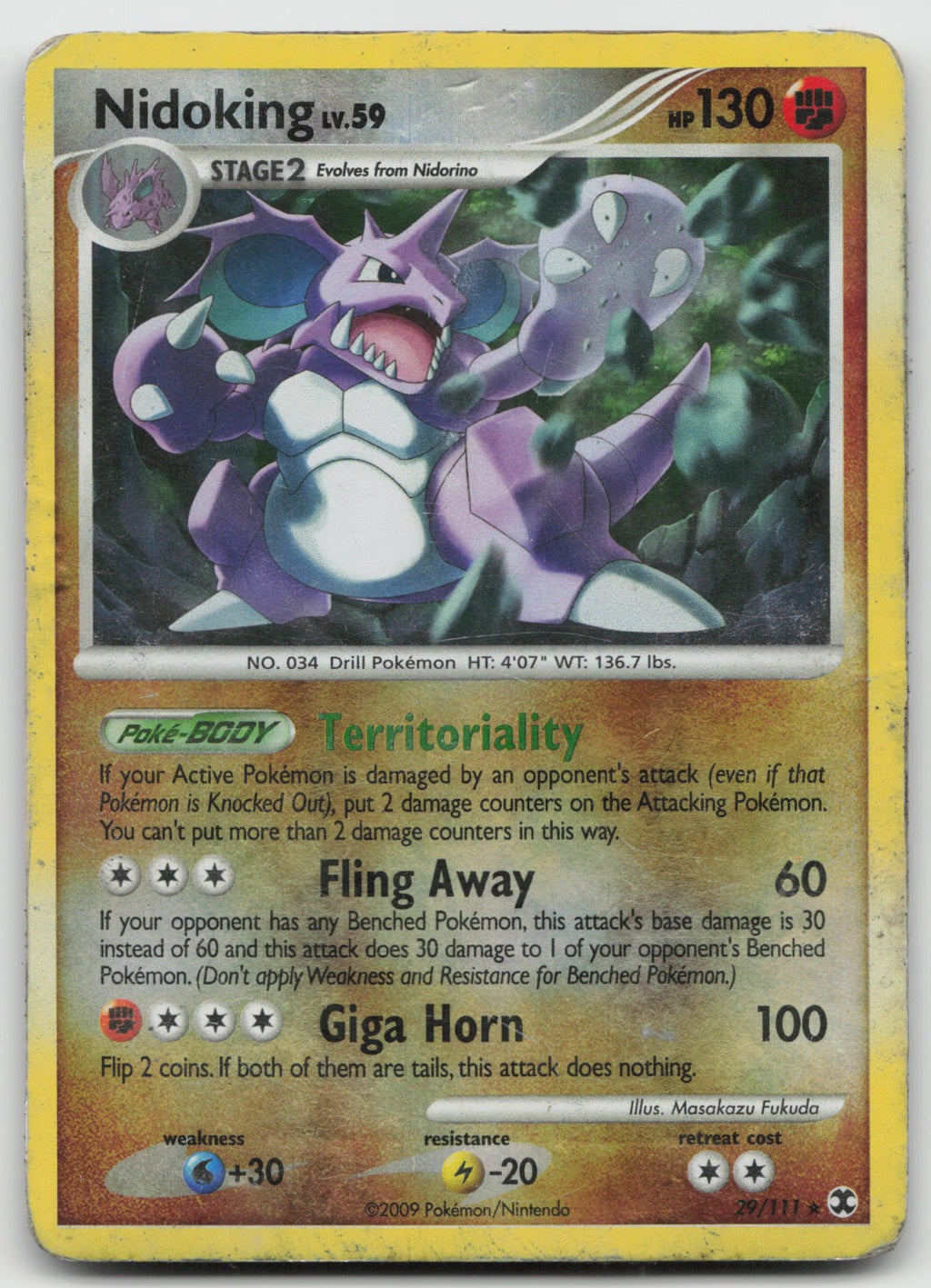 Nidoking Rare Reverse Holo Rising Rivals 29/111 VERY DMG