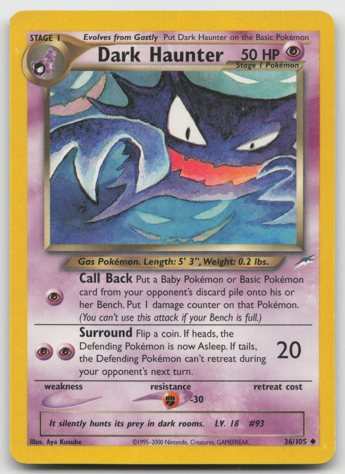 Dark Haunter Unlimited Uncommon Neo Destiny 36/105 LP