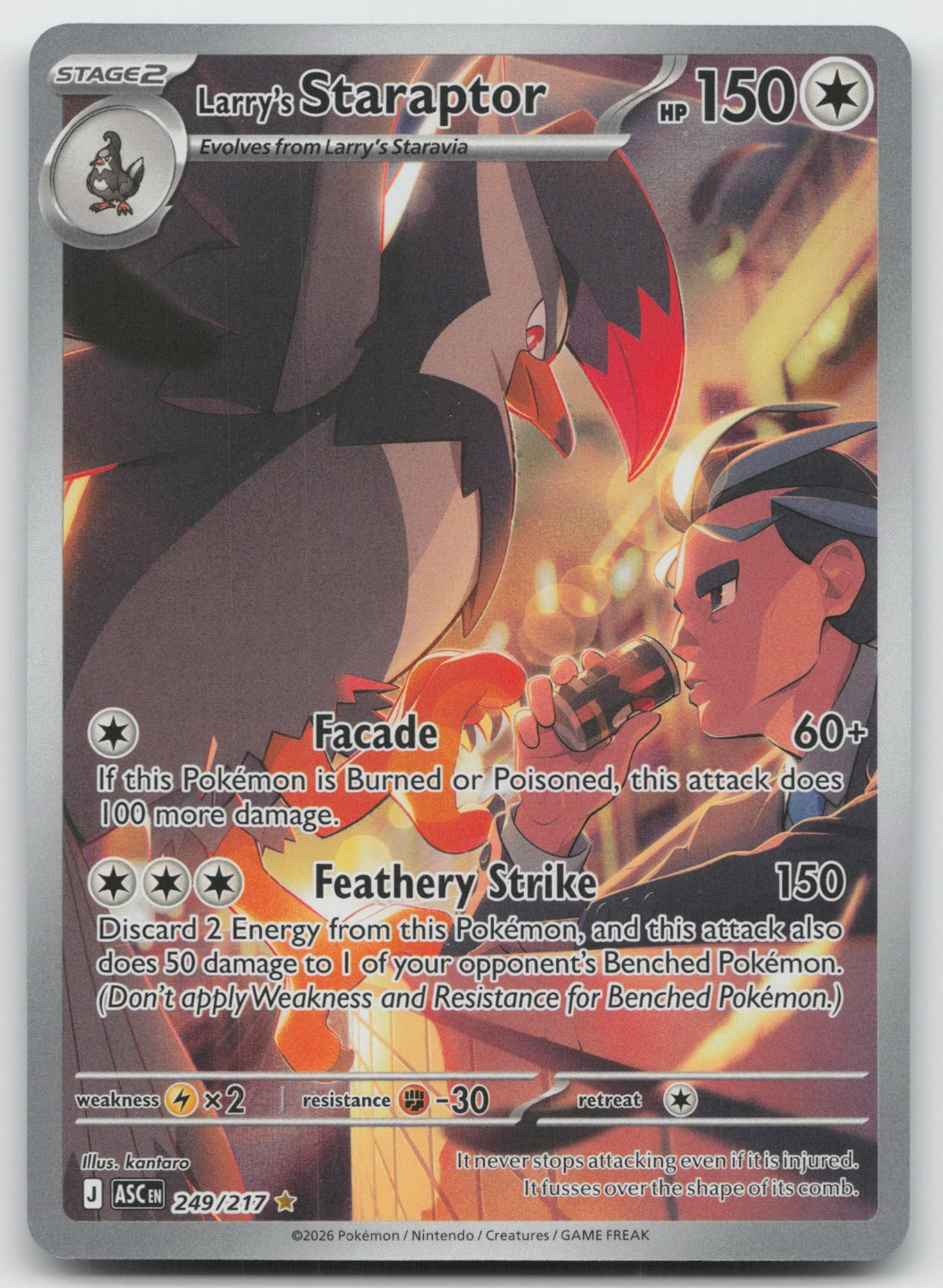 Larry's Staraptor Illustration Rare Holo ME: Ascended Heroes 249/217 NM
