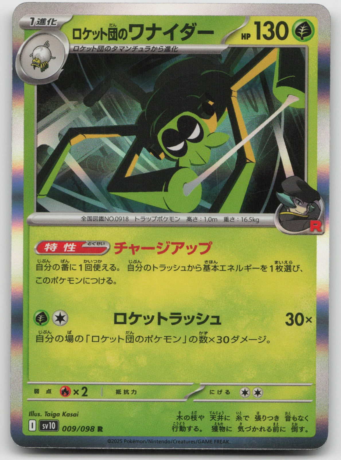 Team Rocket's Spidops Rare Holo SV10: The Glory of Team Rocket 009/098 NM