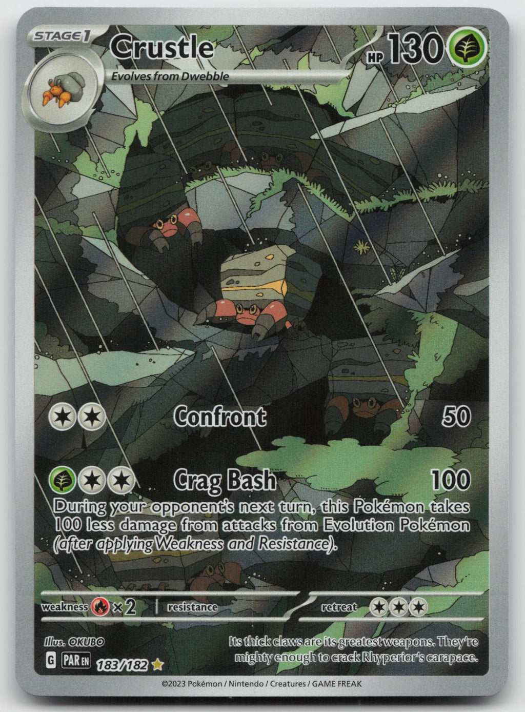 Crustle Illustration Rare Holo SV04: Paradox Rift 183/182 NM