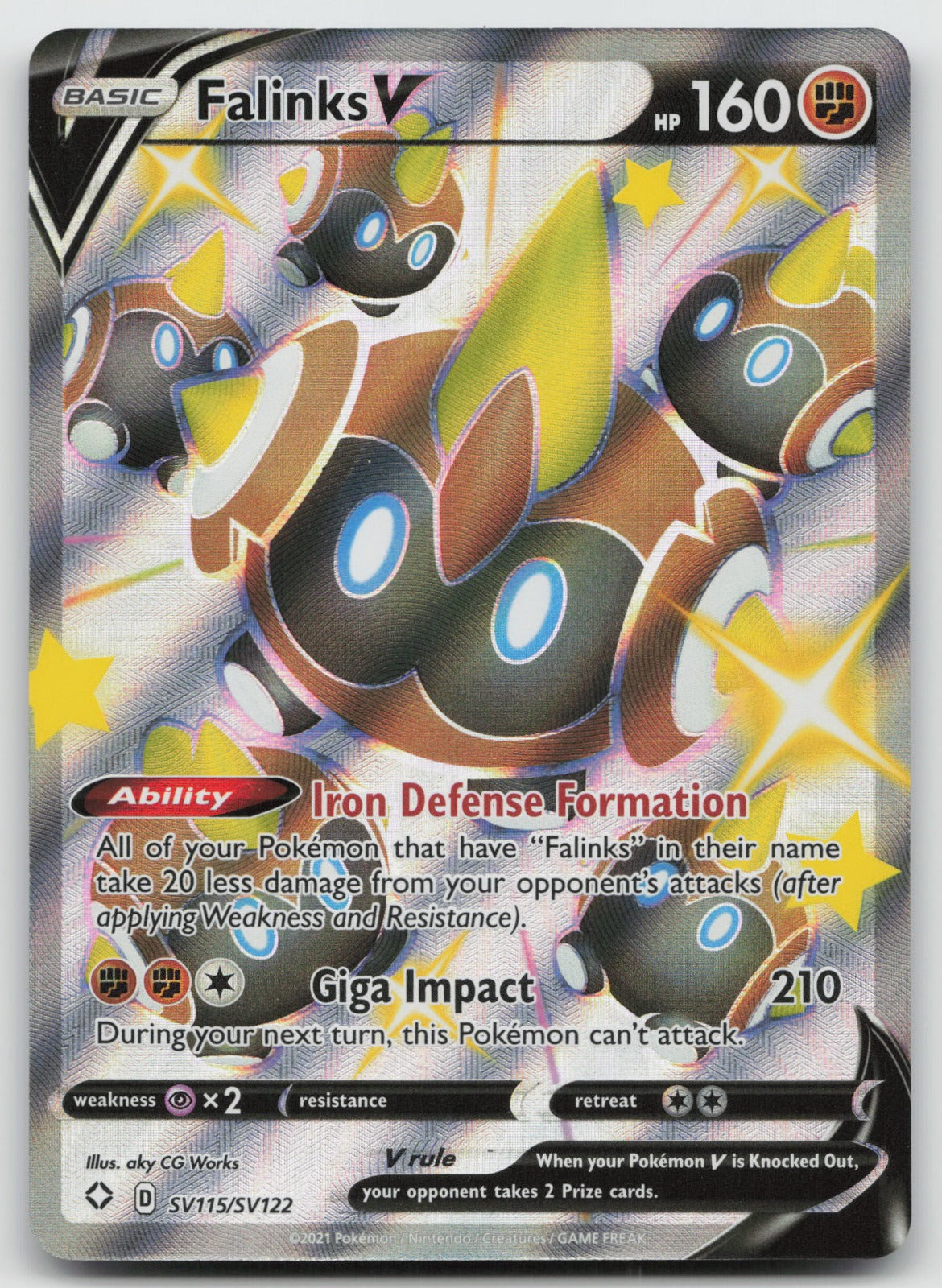 Falinks V Shiny Holo Rare Shining Fates: Shiny Vault SV115/SV122 NM