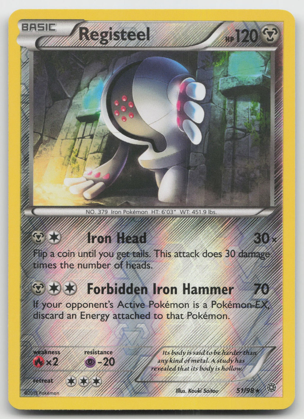 Registeel Rare Reverse Holo XY - Ancient Origins 51/98 LP