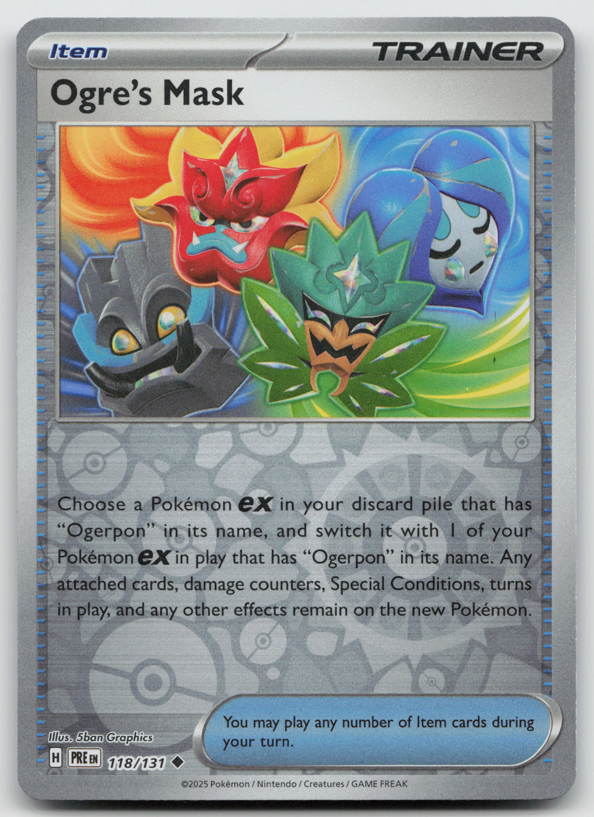 Ogre's Mask Uncommon Reverse Holo SV: Prismatic Evolutions 118/131 NM