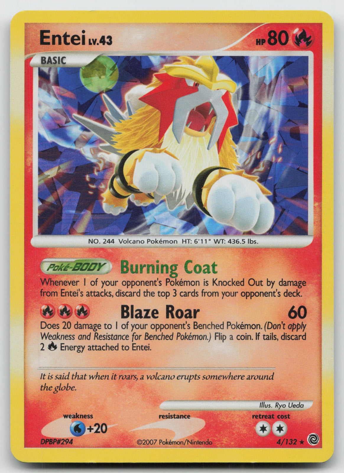 Entei - (Cracked Ice Holo) Promo Secret Wonders 4/132 LP