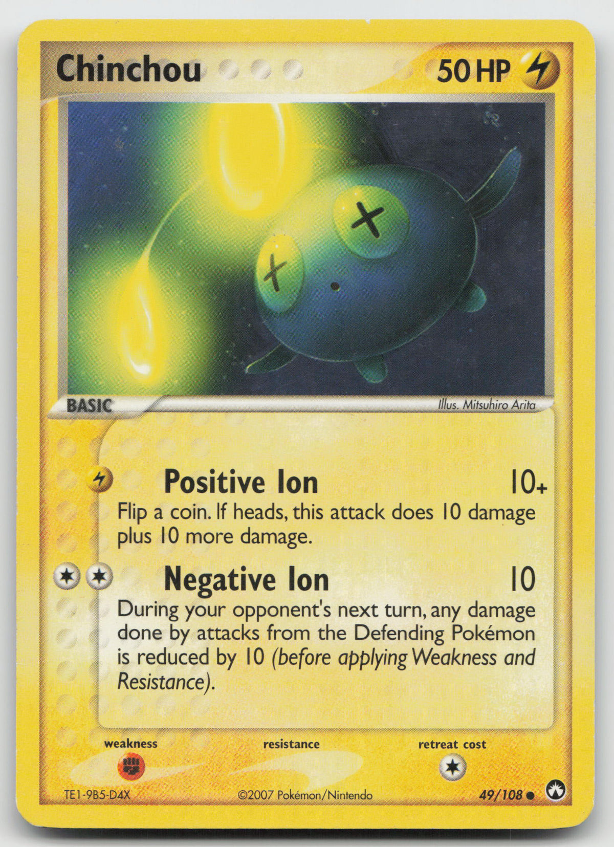 Chinchou Common Normal Power Keepers 49/108 HP