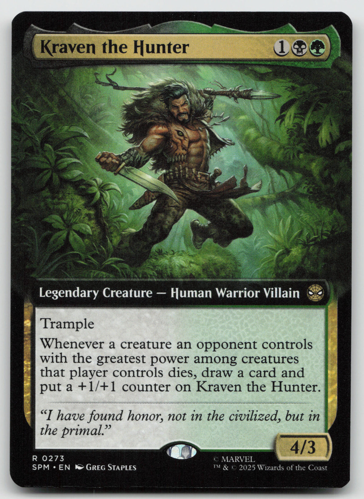 Kraven the Hunter (Extended Art) R Normal Marvel's Spider-Man 273 NM