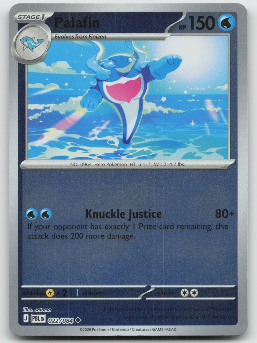 Palafin Reverse Holo Uncommon ME05: Pitch Black 022/084 NM