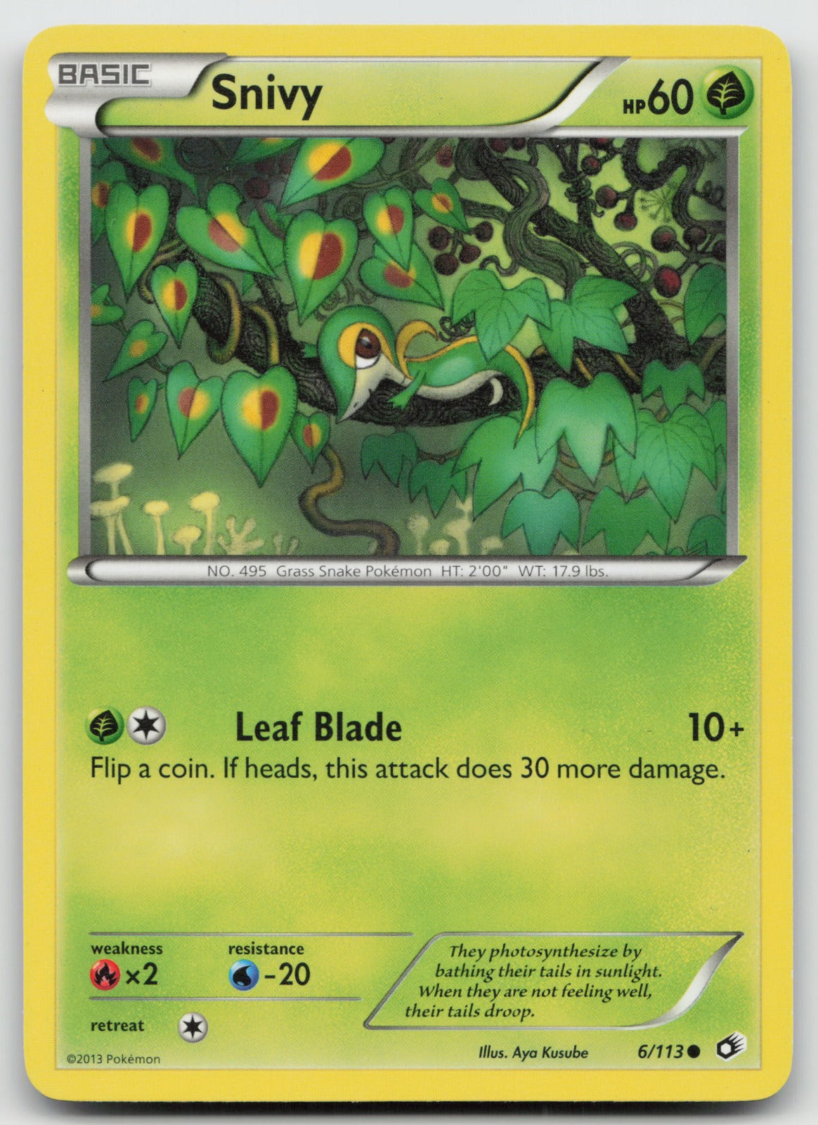 Snivy Common Legendary Treasures 6/113 LP