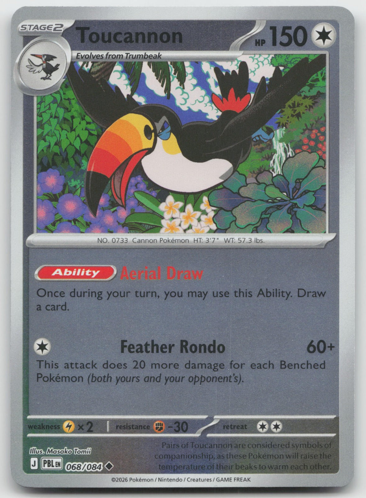 Toucannon Reverse Holo Uncommon ME05: Pitch Black 068/084 NM