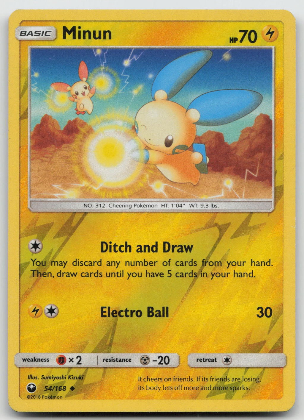 Minun Reverse Holo Uncommon SM - Celestial Storm 54/168 MP