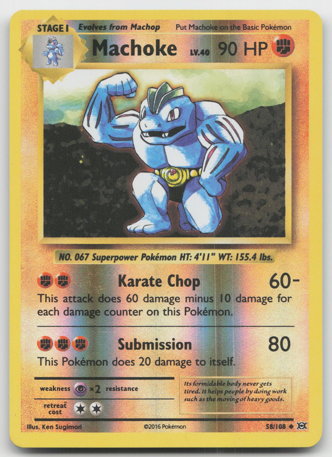 Machoke Reverse Holo Uncommon XY - Evolutions 58/108 VLP