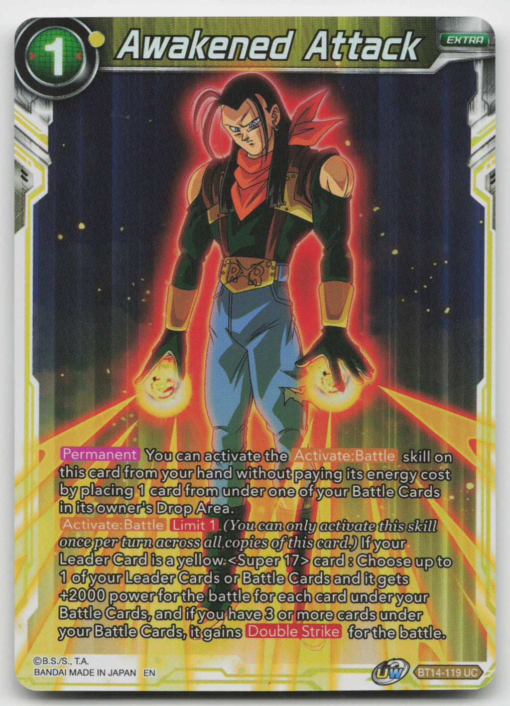 Awakened Attack Uncommon Foil Cross Spirits BT14-119 NM