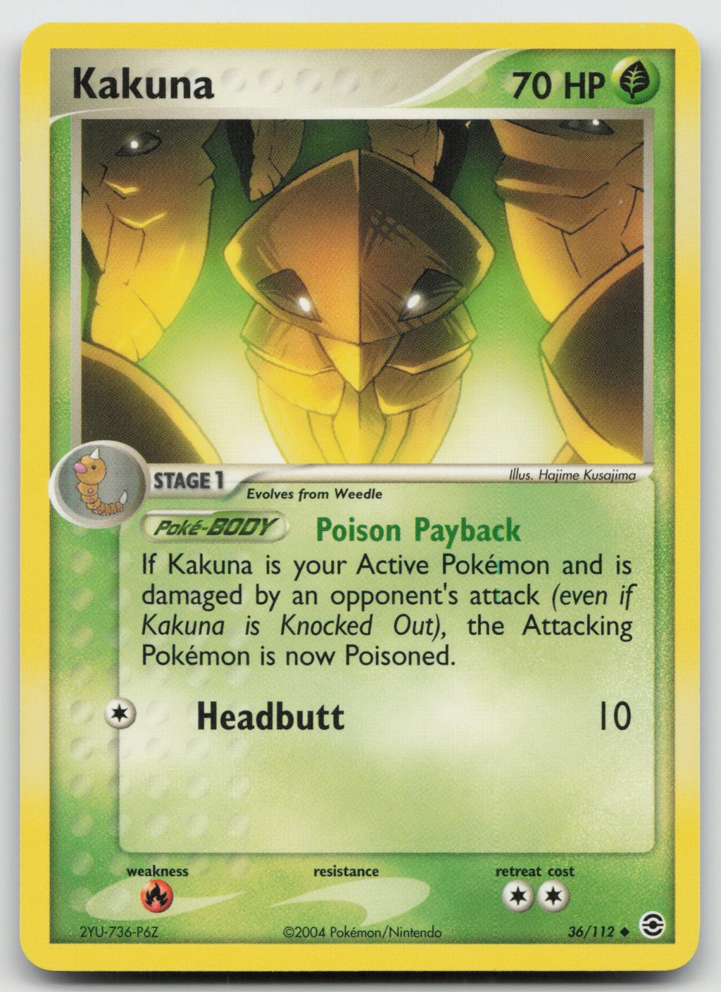 Kakuna Uncommon FireRed & LeafGreen 36/112 NM