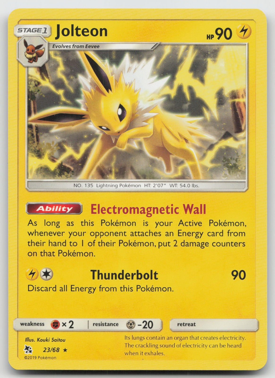 Jolteon Rare Hidden Fates 23/68 NM