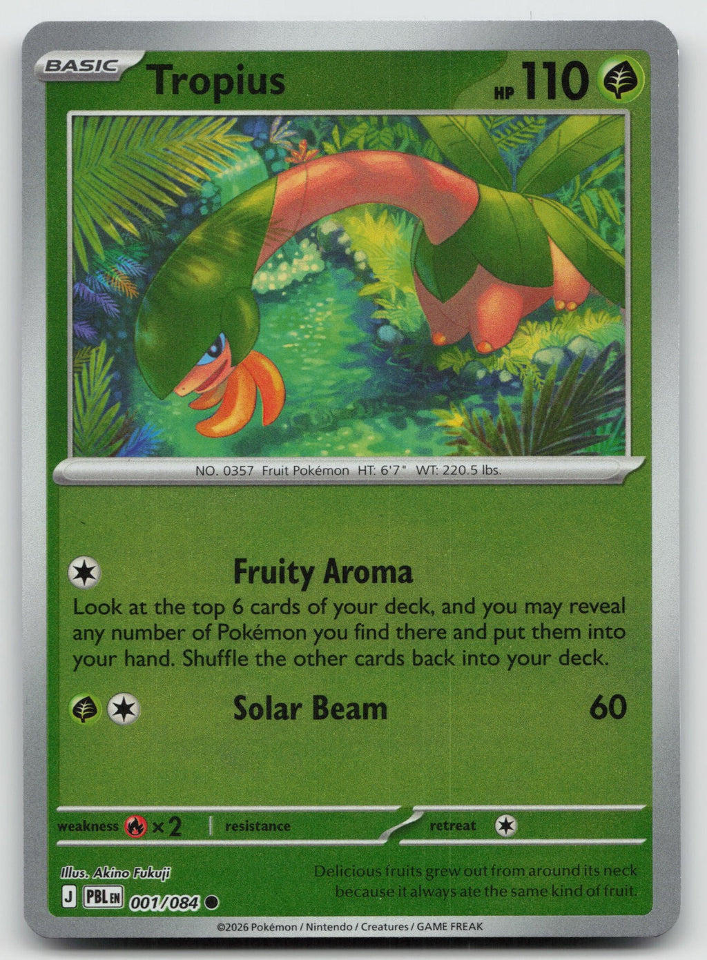 Tropius Reverse Holo Common ME05: Pitch Black 001/084 NM