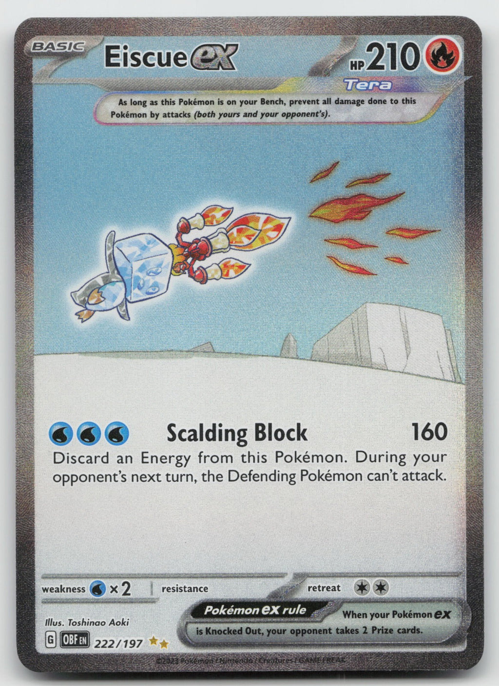 Eiscue ex Special Illustration Rare Holo SV03: Obsidian Flames 222/197 NM