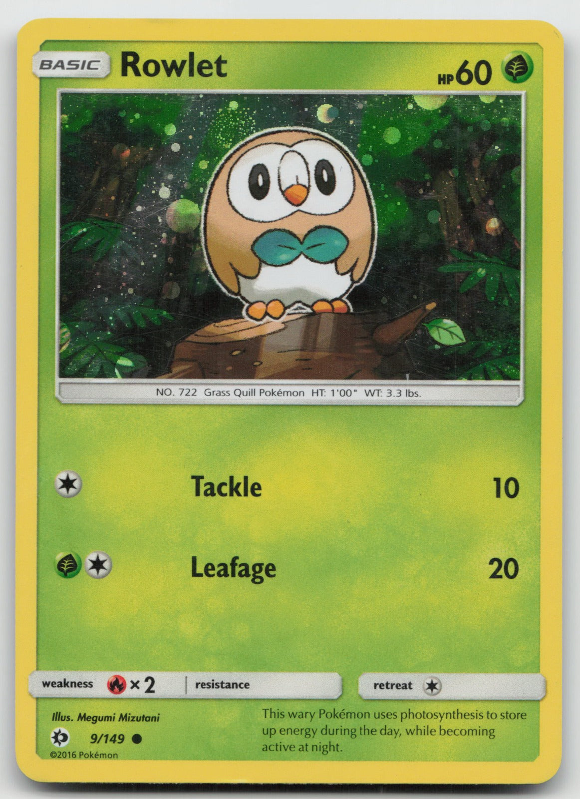 Rowlet (Cosmos Holo) Promo SM Base Set 9/149 NM
