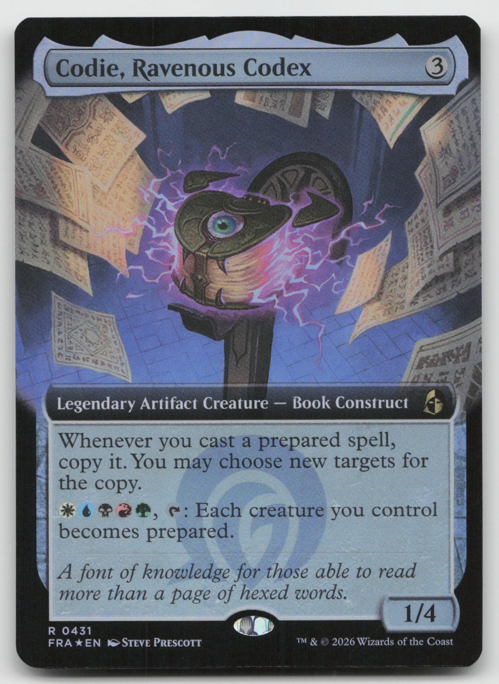 Codie, Ravenous Codex (Extended Art) R Foil Reality Fracture 431 NM