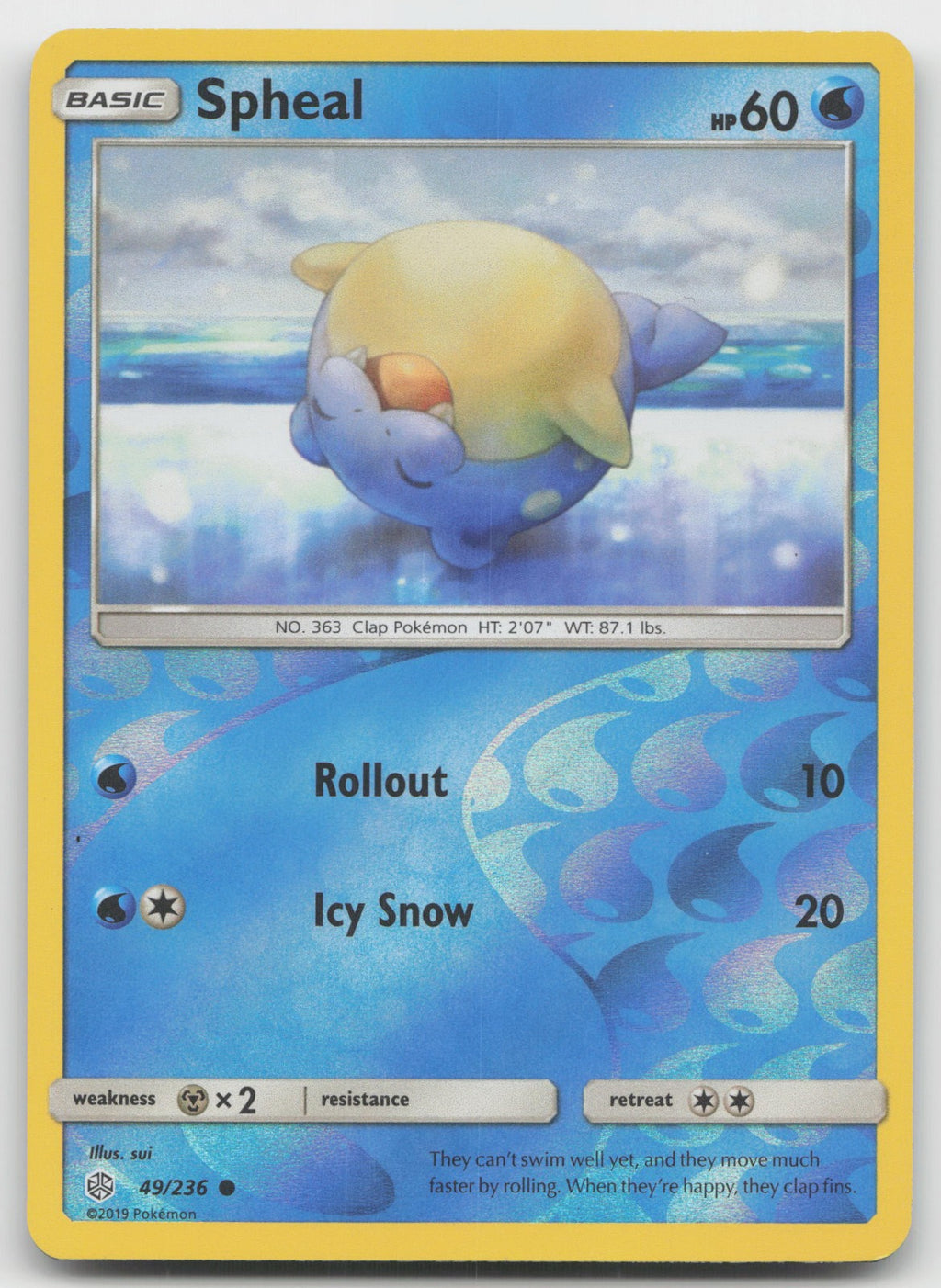Spheal Reverse Holo Common SM - Cosmic Eclipse 49/236 NM