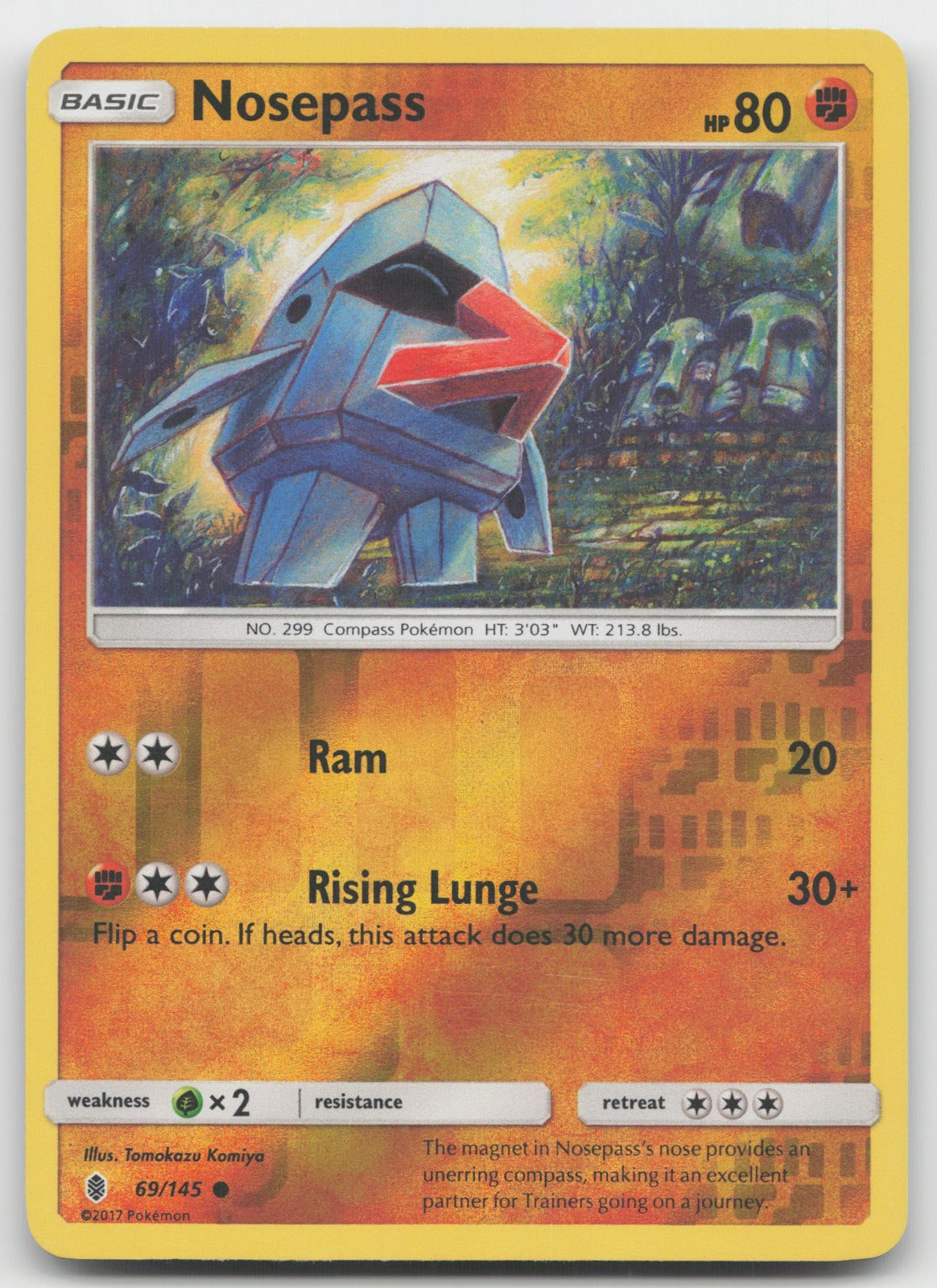 Nosepass Reverse Holo Common SM - Guardians Rising 69/145 LP