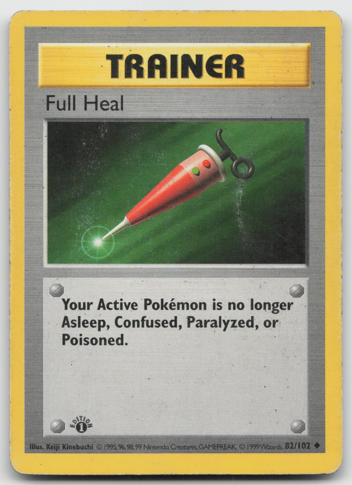 Full Heal 1st Edition Uncommon Base Set (Shadowless) 82/102 HP/DMG