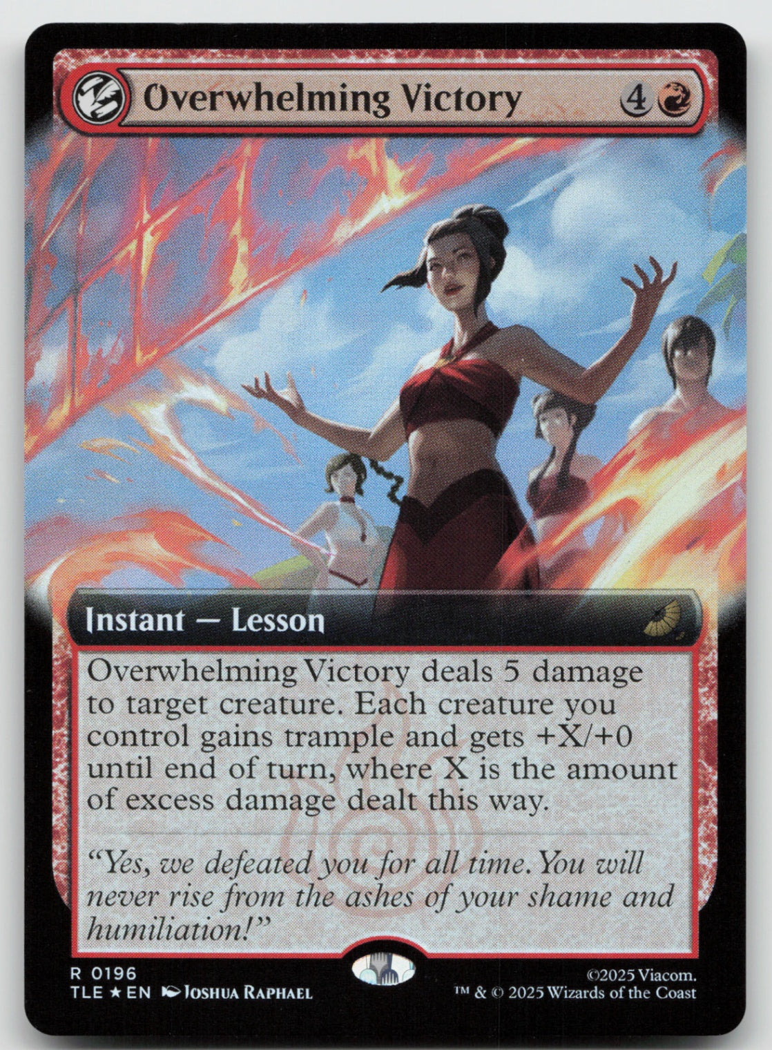 Overwhelming Victory (Extended Art) R Foil Avatar: The Last Airbender: 196