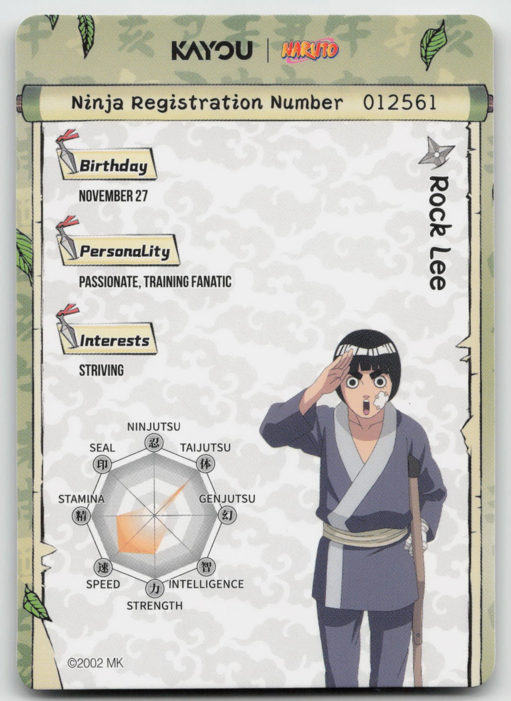 Rock Lee Base SR Earth Scroll Series 1 012L2 NM