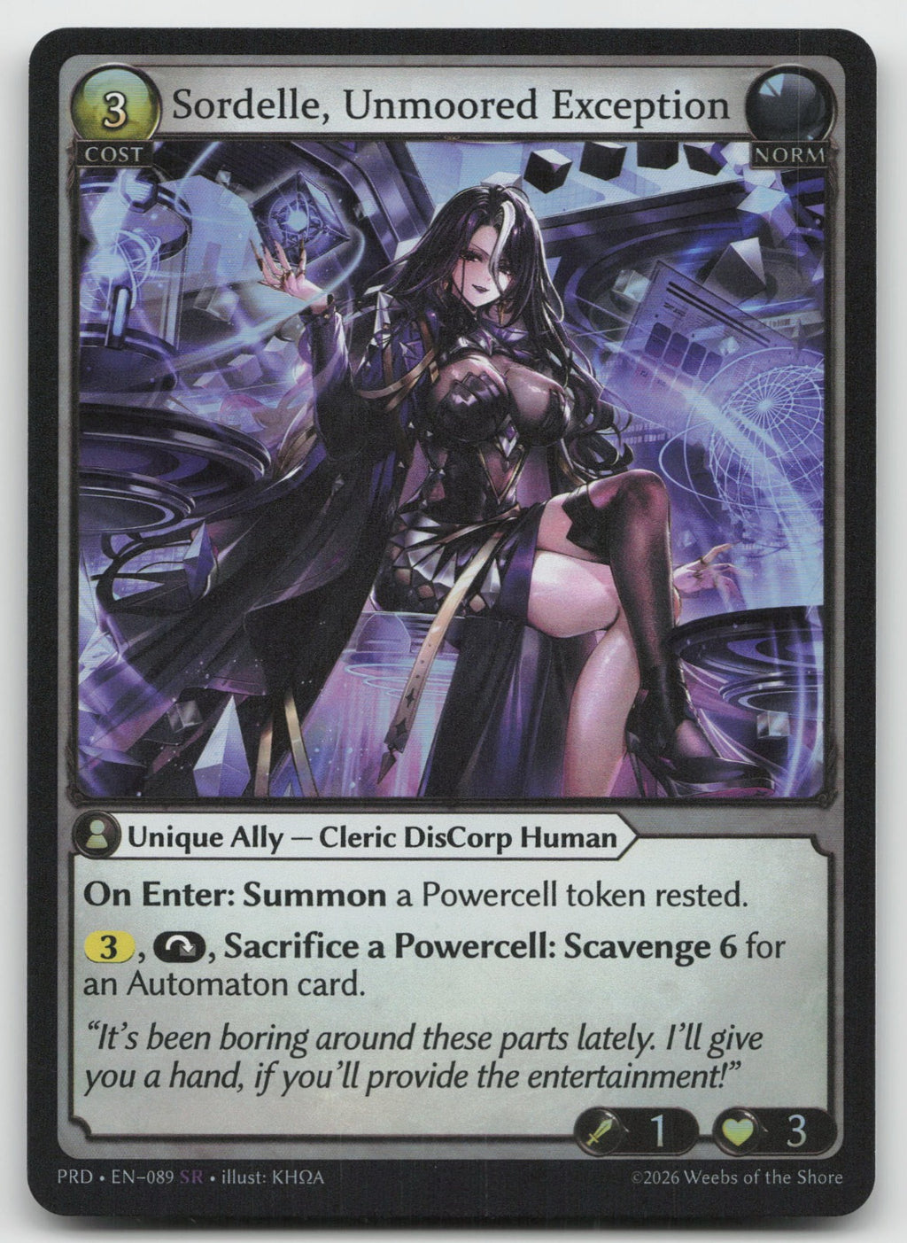Sordelle, Unmoored Exception Foil Super Rare .asphodel/paradise 089 NM