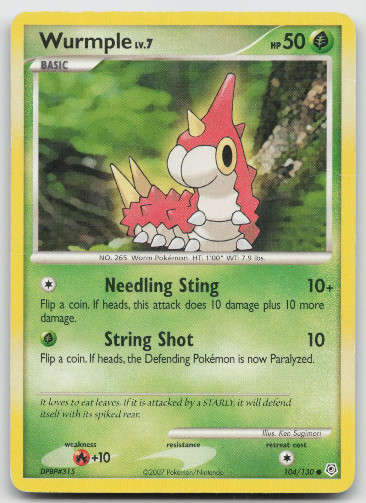 Wurmple Common Diamond and Pearl 104/130 DMG