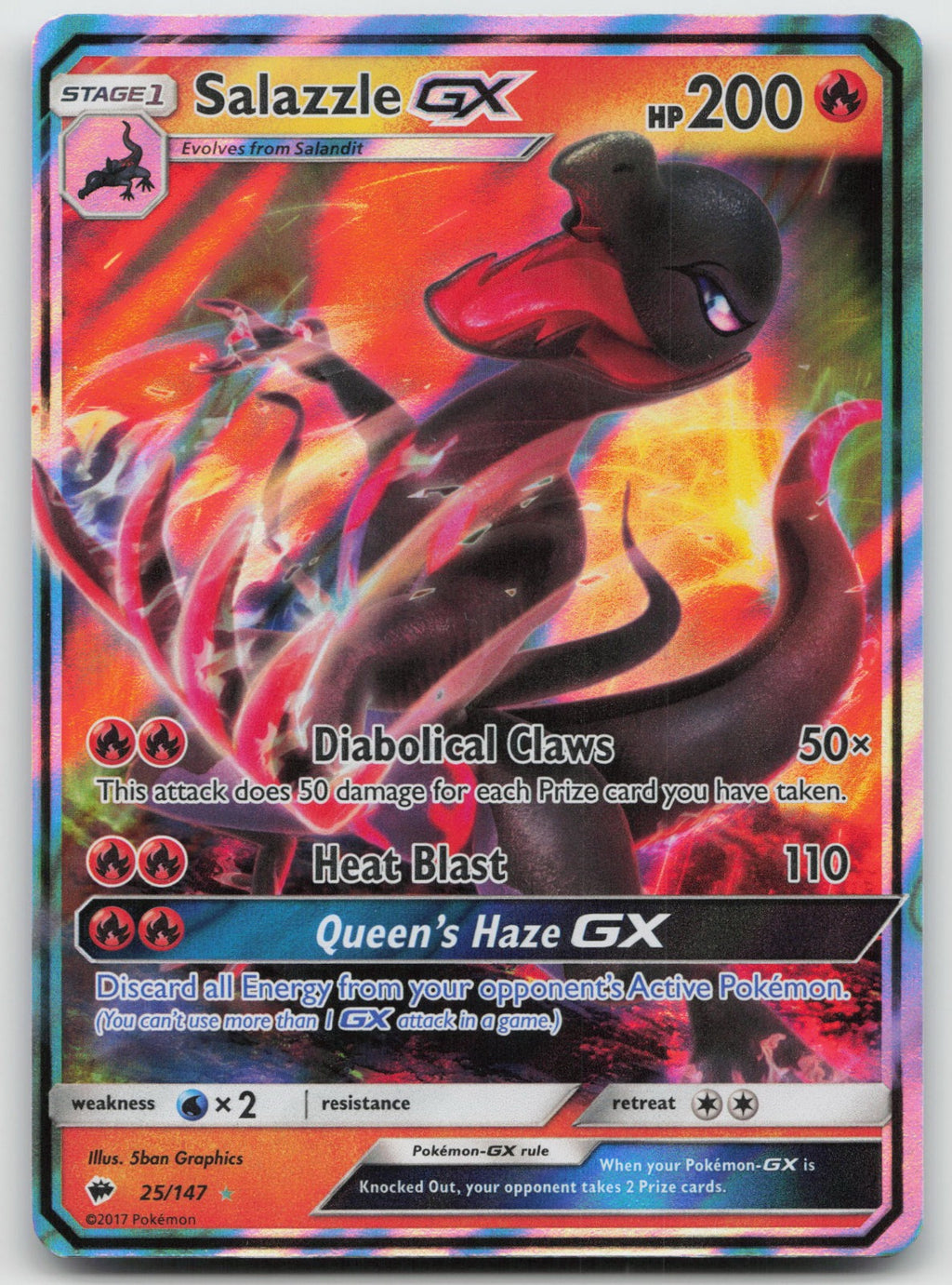 Salazzle GX Holo Ultra Rare SM - Burning Shadows 25/147 NM
