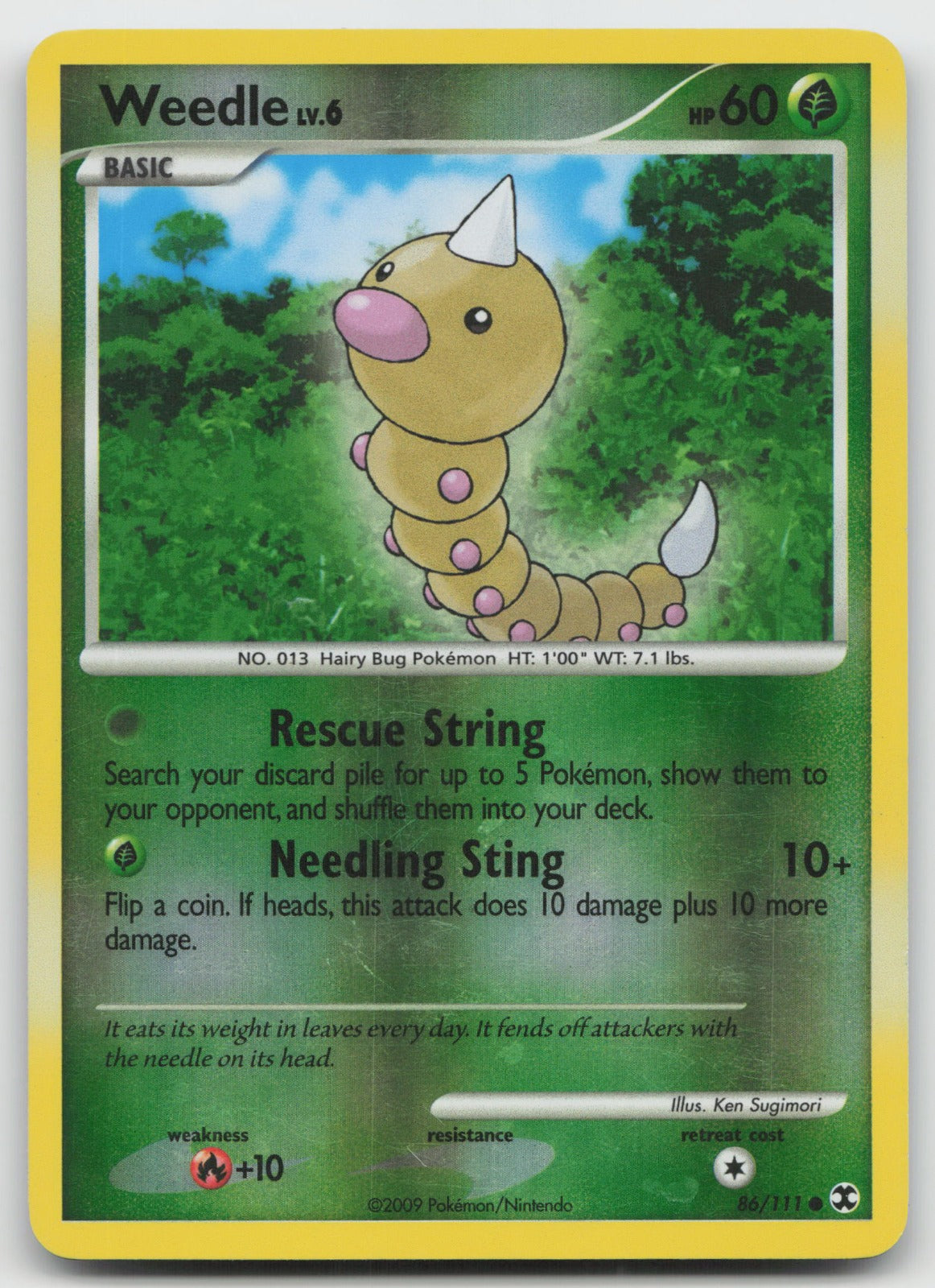 Weedle Common Reverse Holo Rising Rivals 86/111 LP