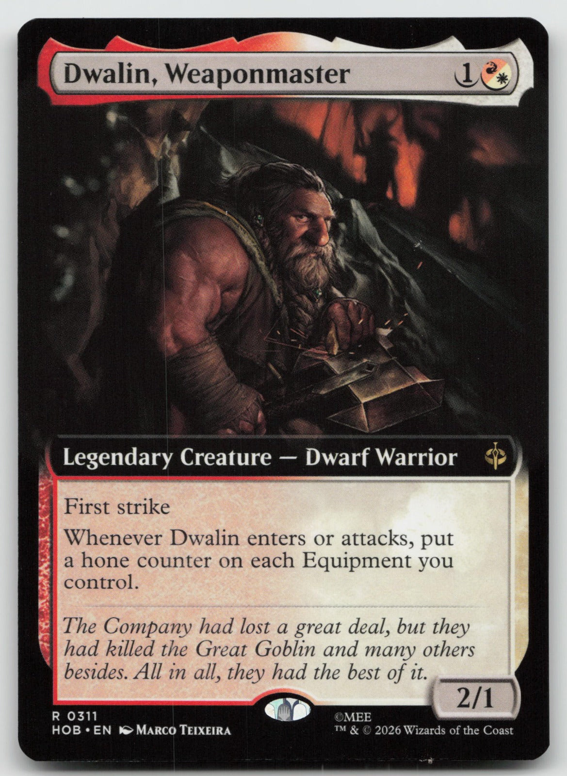 Dwalin, Weaponmaster (Extended Art) R The Hobbit 311 NM