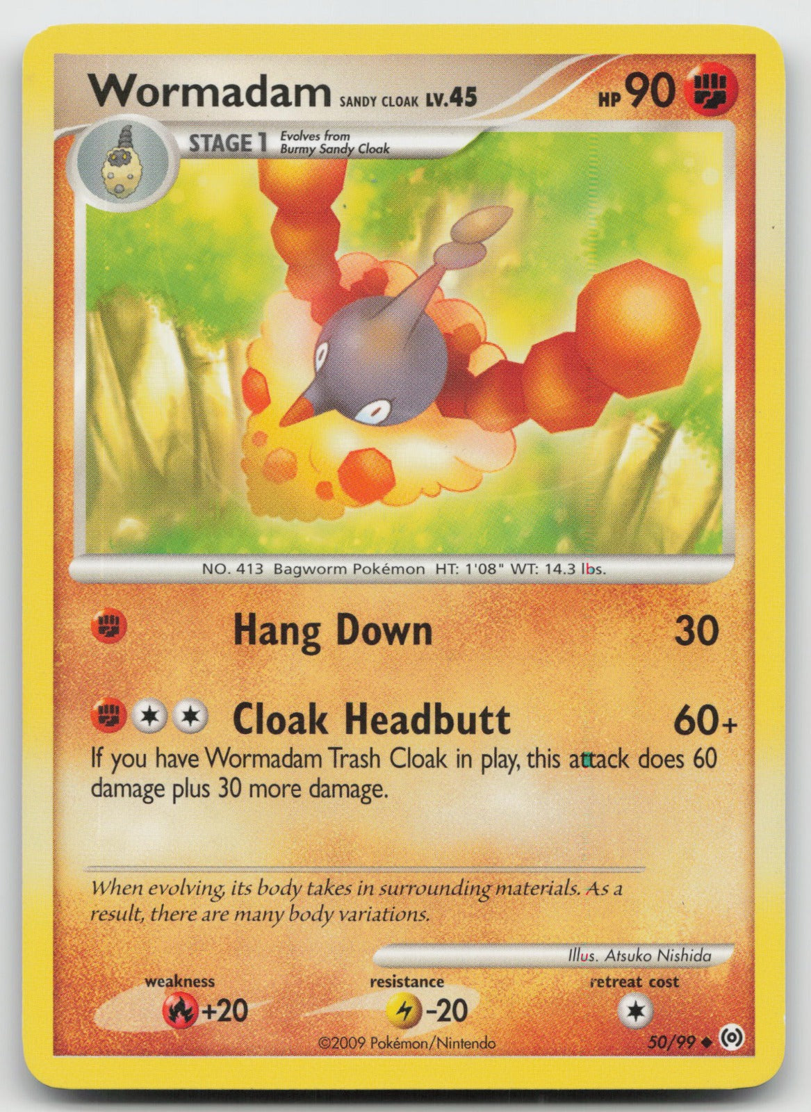 Wormadam Sandy Cloak Uncommon Arceus 50/99 LP