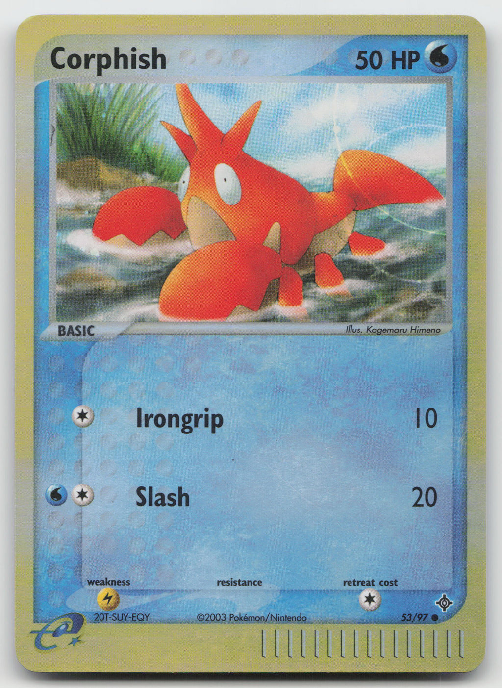 Corphish Common Reverse Holo Normal Dragon 53/97 LP