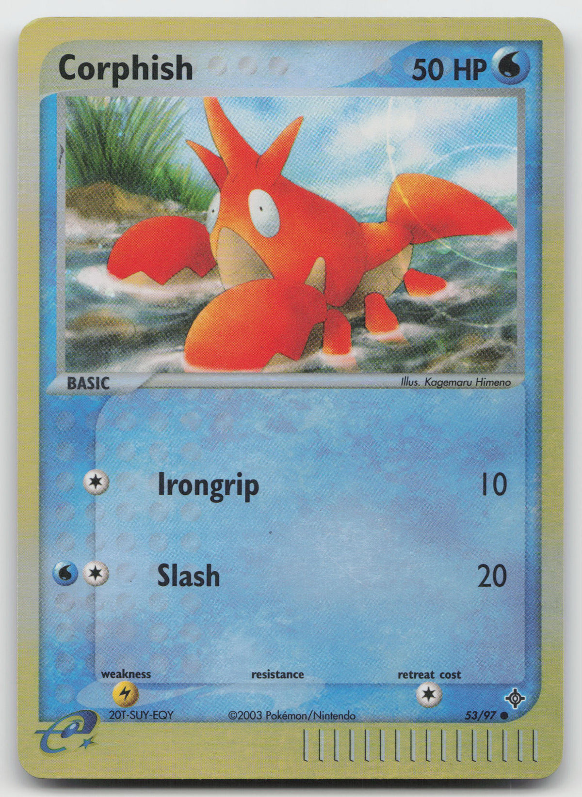 Corphish Common Reverse Holo Normal Dragon 53/97 LP