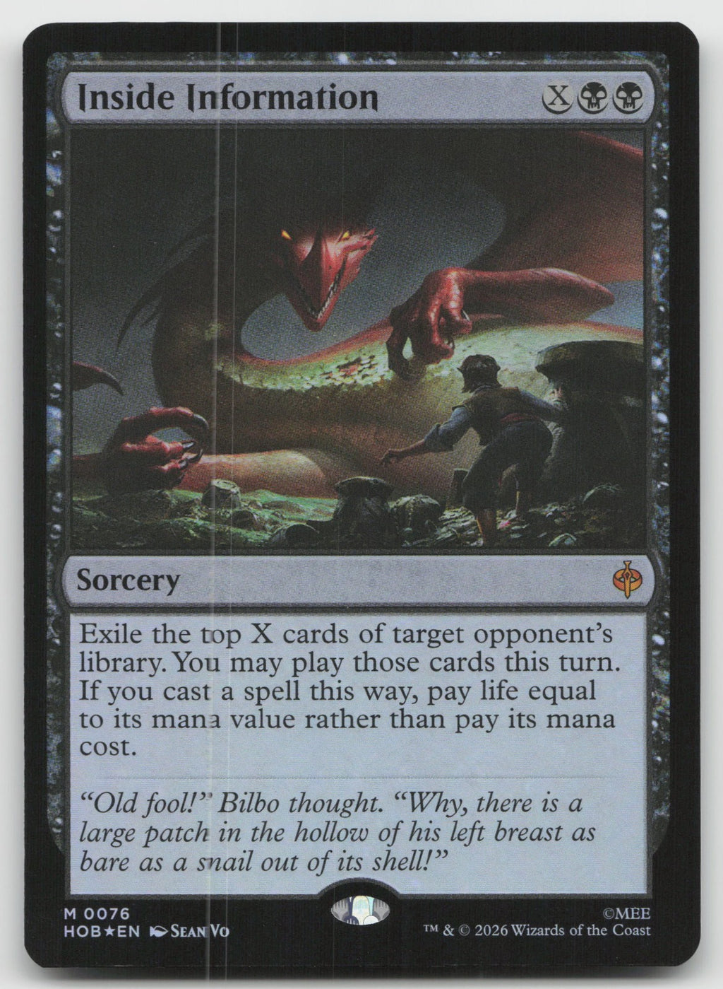 Inside Information M Foil The Hobbit 76 NM