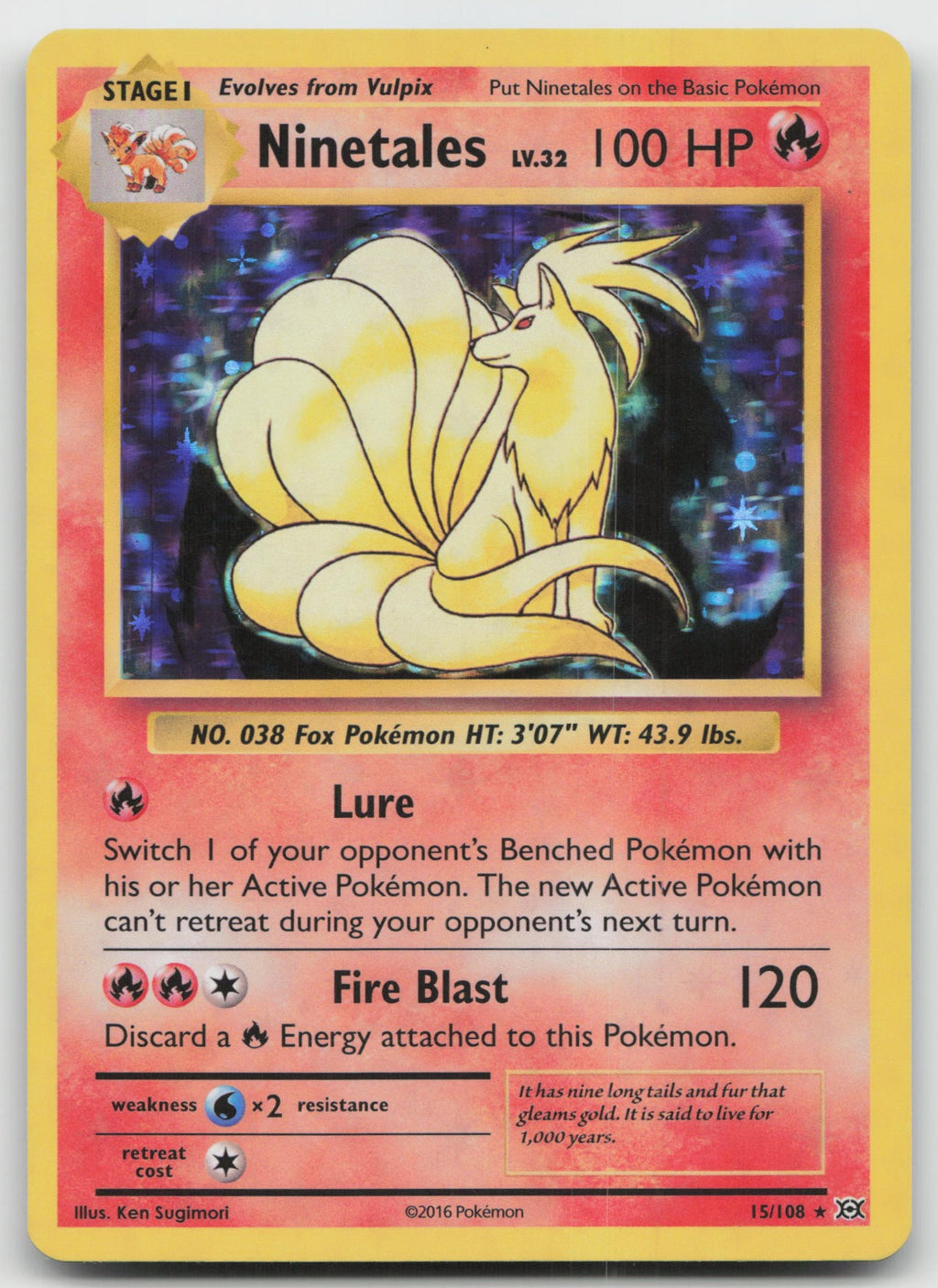 Ninetales Holo Rare XY - Evolutions 15/108 VLP